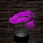 Kobra oldalról első 7 színű valósághű 3D led lámpa