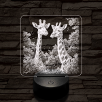 Zsiráf páros 7 színű valósághű 3D led lámpa