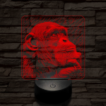 Gondolkodó majom 7 színű valósághű 3D led lámpa