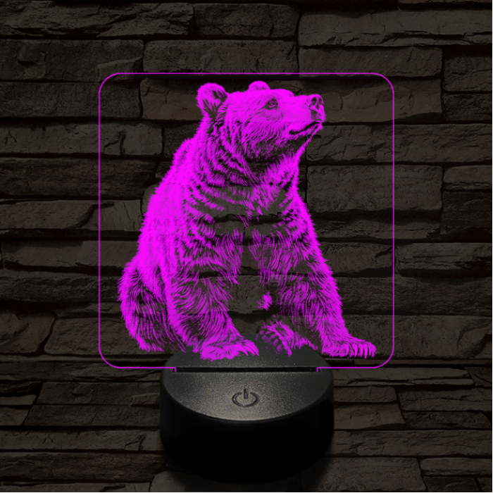 Kíváncsi medve 7 színű valósághű 3D led lámpa