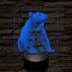 Kíváncsi medve 7 színű valósághű 3D led lámpa