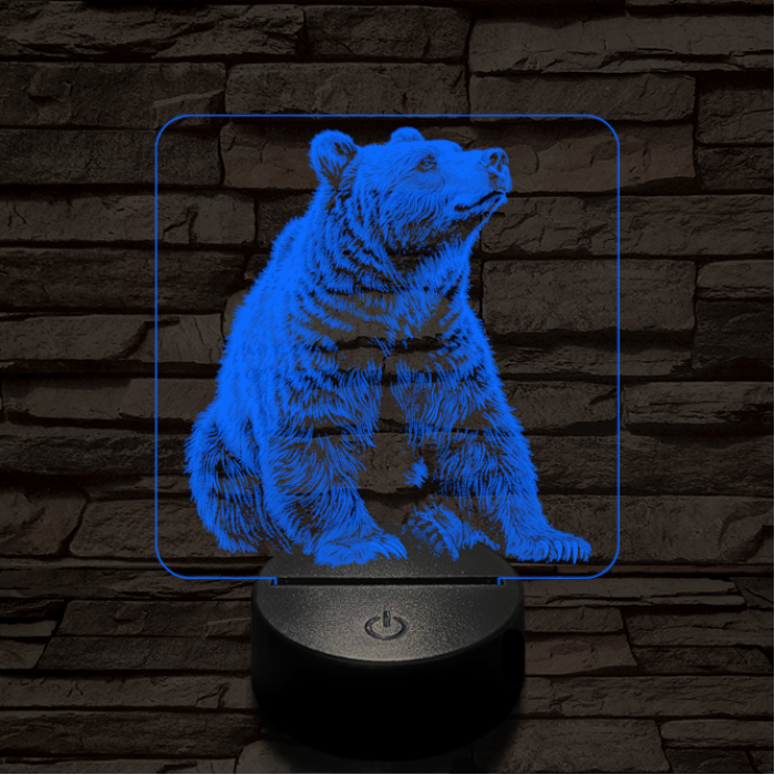 Kíváncsi medve 7 színű valósághű 3D led lámpa