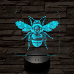 Méhecske a porondon 7 színű valósághű 3D led lámpa