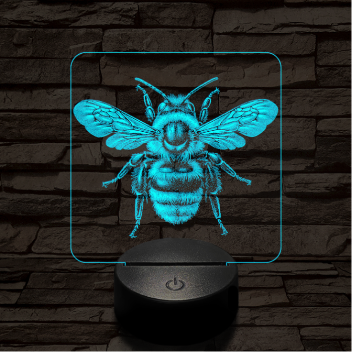 Méhecske a porondon 7 színű valósághű 3D led lámpa