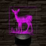 Szelíd őzike 7 színű valósághű 3D led lámpa
