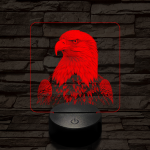 Sasszemű 7 színű valósághű 3D led lámpa