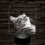 Macska kényelem 7 színű valósághű 3D led lámpa