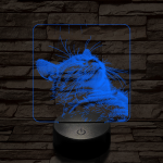 Macska kényelem 7 színű valósághű 3D led lámpa