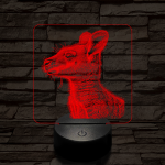 Kenguru portré 7 színű valósághű 3D led lámpa