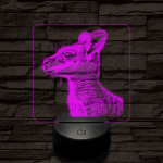 Kenguru portré 7 színű valósághű 3D led lámpa