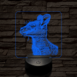 Kenguru portré 7 színű valósághű 3D led lámpa