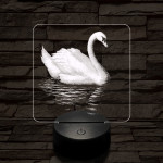 Hattyú a víztükrön 7 színű valósághű 3D led lámpa