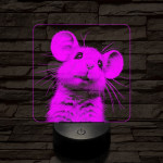 Kisegérke 7 színű valósághű 3D led lámpa