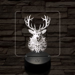 Bozontos szarvas 7 színű valósághű 3D led lámpa