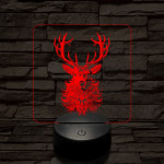Bozontos szarvas 7 színű valósághű 3D led lámpa