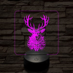Bozontos szarvas 7 színű valósághű 3D led lámpa