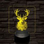 Bozontos szarvas 7 színű valósághű 3D led lámpa