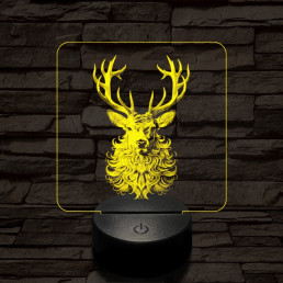 Bozontos szarvas 7 színű valósághű 3D led lámpa