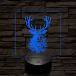 Bozontos szarvas 7 színű valósághű 3D led lámpa