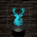 Bozontos szarvas 7 színű valósághű 3D led lámpa