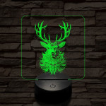 Bozontos szarvas 7 színű valósághű 3D led lámpa