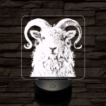 Kos portré 7 színű valósághű 3D led lámpa