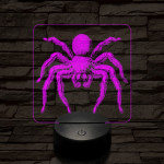 Madárpók 7 színű valósághű 3D led lámpa