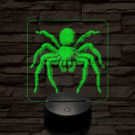 Madárpók 7 színű valósághű 3D led lámpa