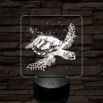 Tengeri teknős 7 színű valósághű 3D led lámpa