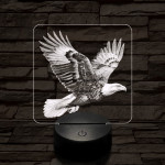 Elszánt sas 7 színű valósághű 3D led lámpa