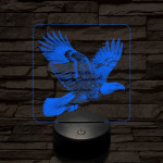 Elszánt sas 7 színű valósághű 3D led lámpa
