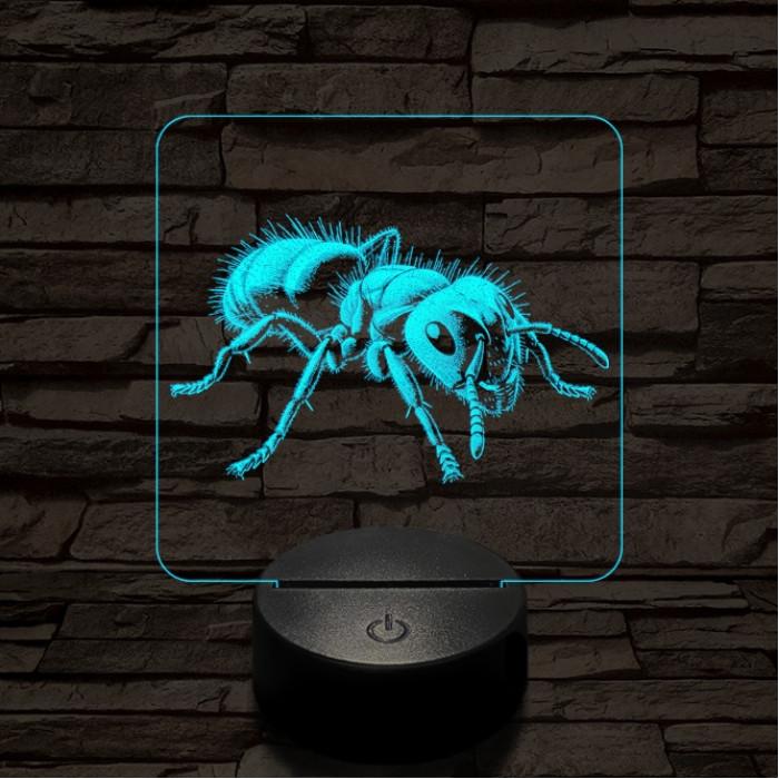 Dolgos hangya 7 színű valósághű 3D led lámpa
