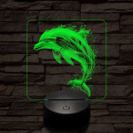 Szökkenő delfin 7 színű valósághű 3D led lámpa