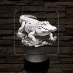 Támadó krokodil 7 színű valósághű 3D led lámpa