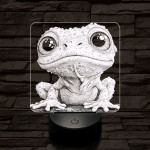 Mókás bébi béka 7 színű valósághű 3D led lámpa
