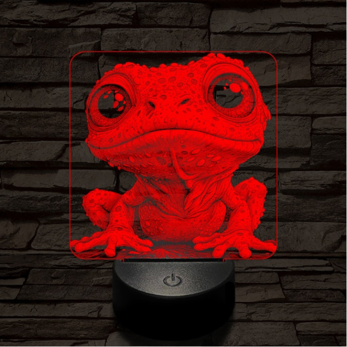Mókás bébi béka 7 színű valósághű 3D led lámpa