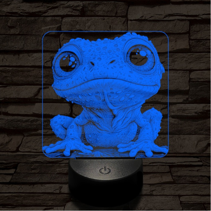 Mókás bébi béka 7 színű valósághű 3D led lámpa