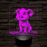 Mókás kismalac 7 színű valósághű 3D led lámpa