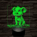Mókás kismalac 7 színű valósághű 3D led lámpa