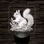 Gyűjtögető mókuska 7 színű valósághű 3D led lámpa