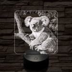 Kapaszkodó koala 7 színű valósághű 3D led lámpa