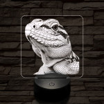 Bámészkodó gyík 7 színű valósághű 3D led lámpa