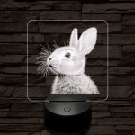 Szimatoló nyuszi 7 színű valósághű 3D led lámpa