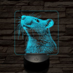 Szimatoló kisegér 7 színű valósághű 3D led lámpa