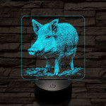 Settenkedő vaddisznó 7 színű valósághű 3D led lámpa