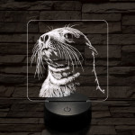 Jámbor fóka 7 színű valósághű 3D led lámpa