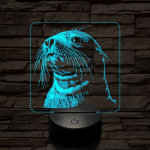 Jámbor fóka 7 színű valósághű 3D led lámpa