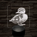 Kíváncsi kiskacsa 7 színű valósághű 3D led lámpa
