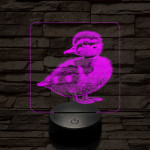Kíváncsi kiskacsa 7 színű valósághű 3D led lámpa