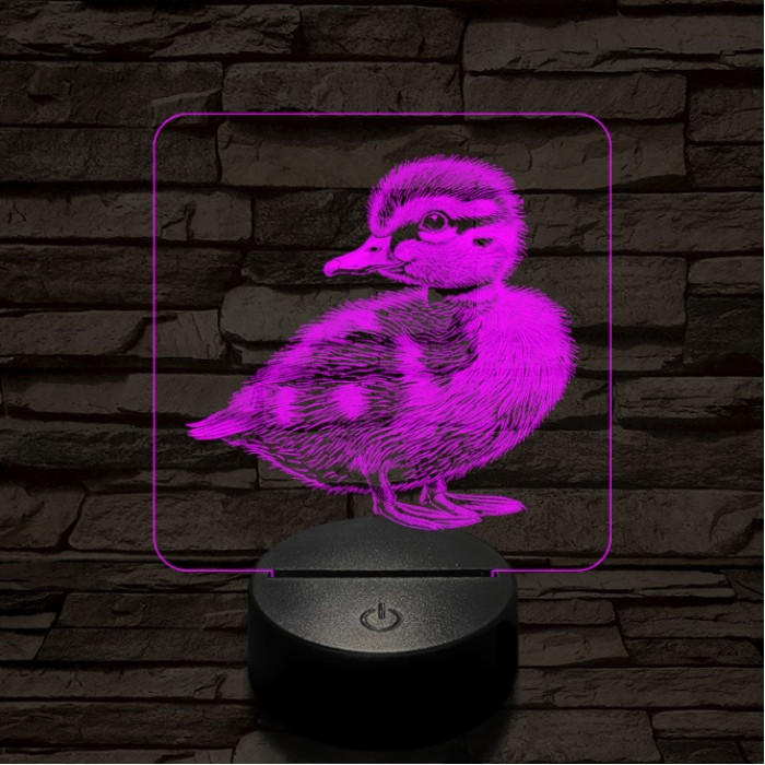 Kíváncsi kiskacsa 7 színű valósághű 3D led lámpa